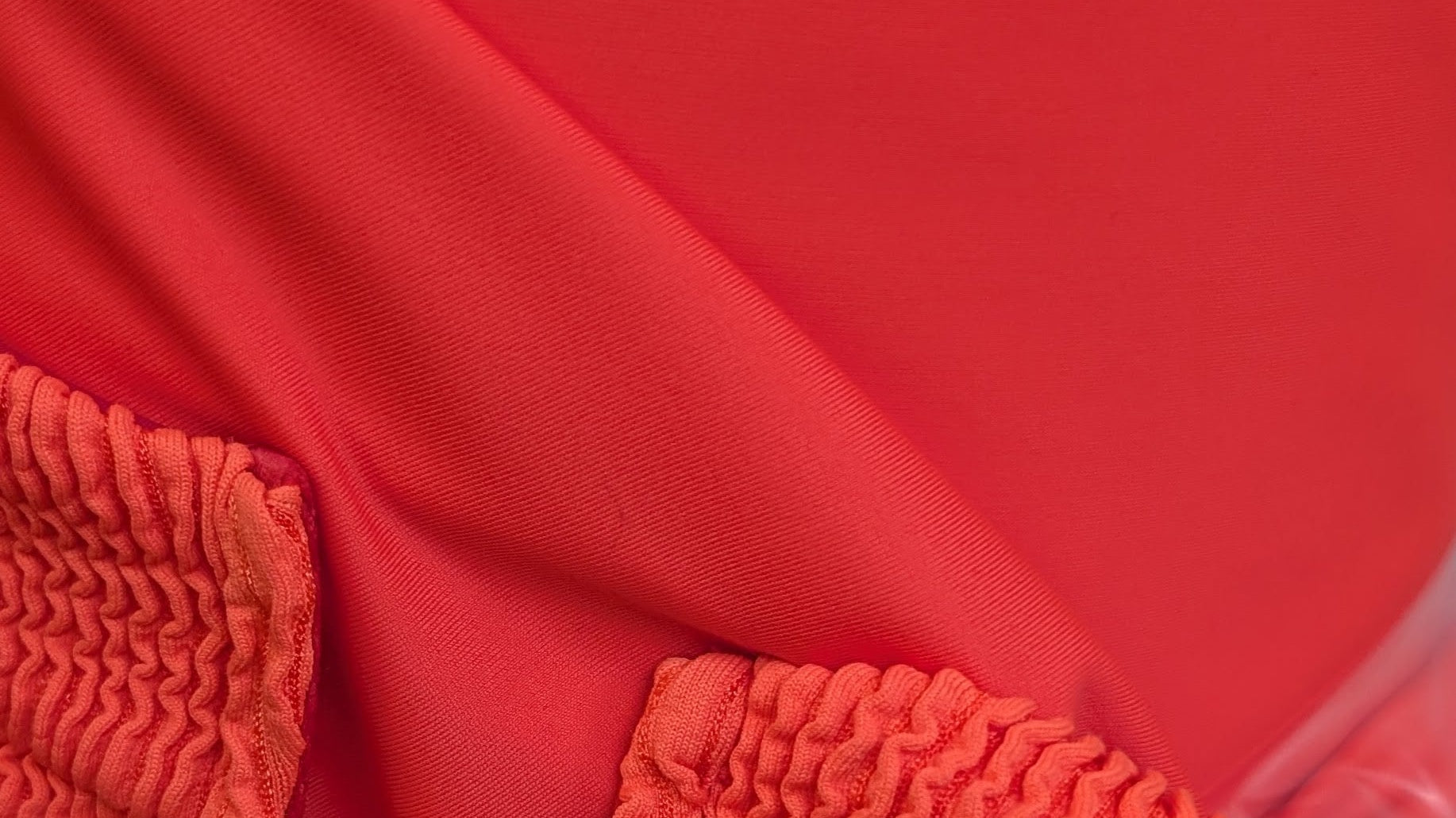 Econyl red sustainable bikini fabric